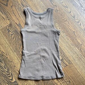 Maurices Grey Ribbed Tank Top